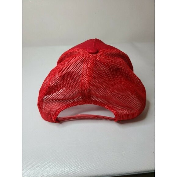 𝅺BASS Pro Shop Gone Fishing Mesh Snapback Adjustable Red OS Trucker Cap Hat - Picture 4 of 8